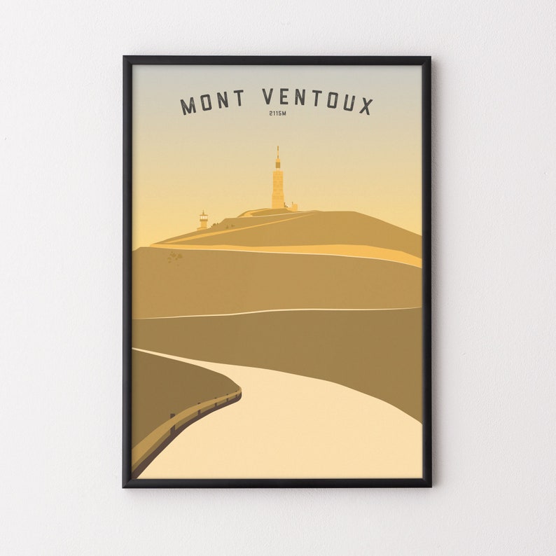 Tour de France Cycling Poster Mont Ventoux Iconic Climb image 0