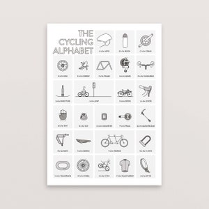 Cycling Poster – A to Z – Gift for Cyclist