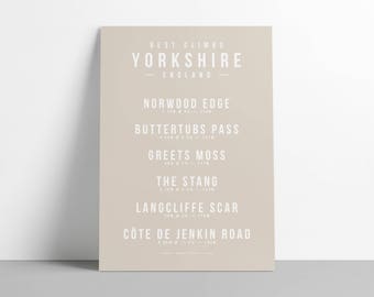 Best Yorkshire Climbs Cycling Poster — Explore All Our Pro Cycling Gifts
