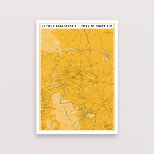 Tour de France/Yorkshire Poster - 2014 Stage 2 - York to Sheffield Print