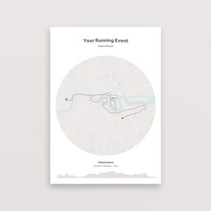 Marathon or Running Map - Running Map, Perfect Gift for Runners, Personalised Running Map, Commemorate Marathon, Strava Map