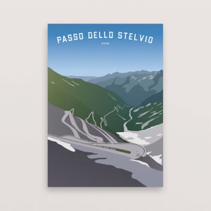 Stelvio Pass Cycling Print – Personalisable Gift for Cyclist