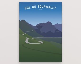 Cycling Poster – Col du Tourmalet – Personalisable Gift for Cyclist – Tour Print