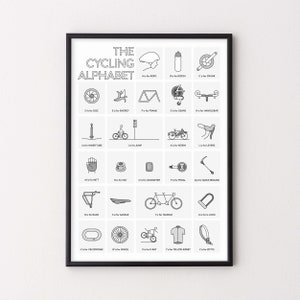 Cycling Poster A to Z Gift for Cyclist image 6