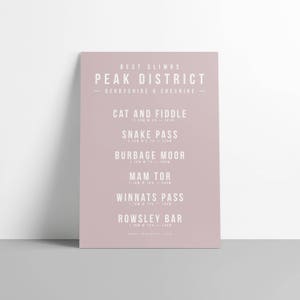 Best climbs of the Peak District, Derbyshire & Cheshire — Poster Cycling Art Gift