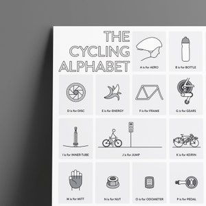 Cycling Poster A to Z Gift for Cyclist image 4