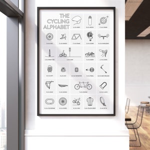 Cycling Poster A to Z Gift for Cyclist image 3