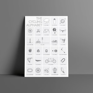 Cycling Poster A to Z Gift for Cyclist image 2