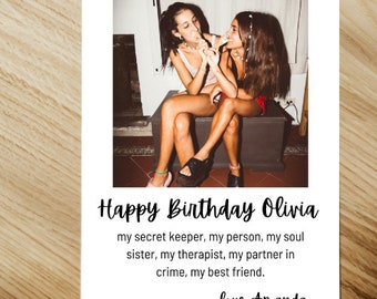 Digital Best Friend Birthday Card | Printable Birthday Card for Bestie | Instant Download Greeting Card | Friendship Card