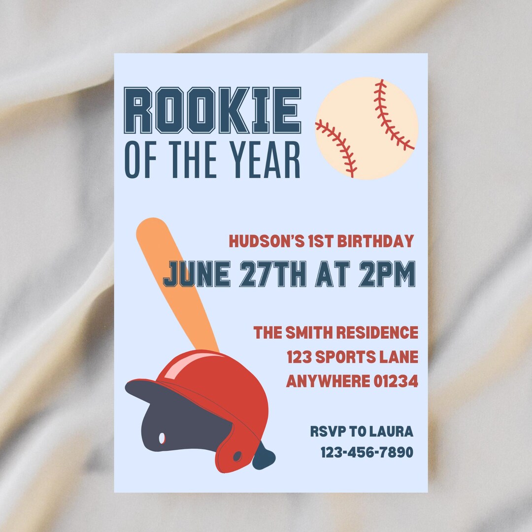 Rookie of the Year Invitation Template | Editable Canva Invitation ...