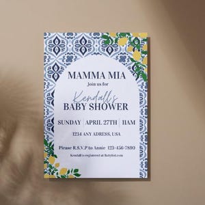 Mamma Mia Inspired Baby Shower Invitation – Editable Canva Template