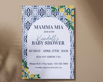 Mamma Mia Inspired Baby Shower Invitation – Editable Canva Template