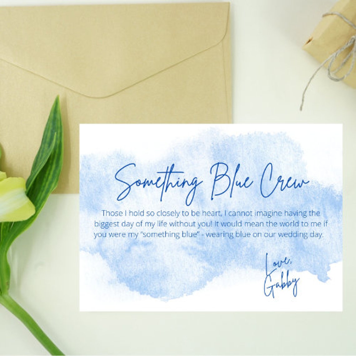 Something blue crew card digital download template etsy