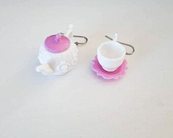 Teapot and tea cup earrings