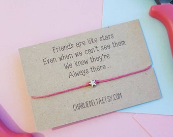 Star Wish Bracelet: Long Distance Friendship Gift