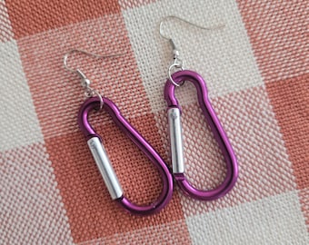 Carabiner earrings - lesbian earrings - sapphic earrings- wlw jewellery