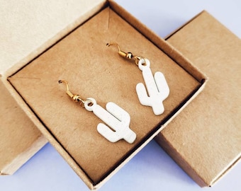 Cactus earrings - minimalist resin cactus earrings - plant jewelry - statement earrings