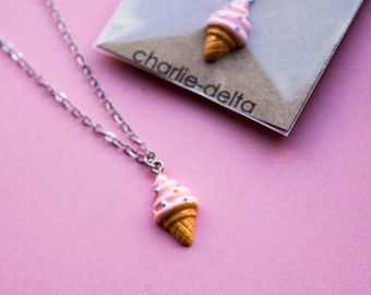Collar de helado - colgante de helado de resina - collar de helado kawaii