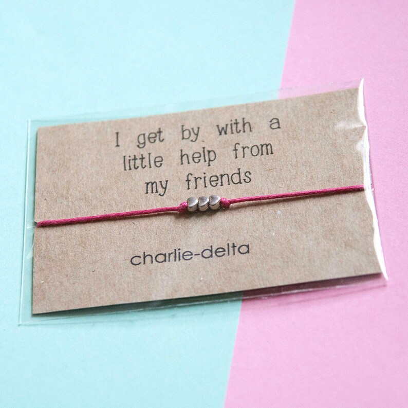 Friendship bracelet thank you friendship gift best friends long distance friendship tie on bracelet wish bracelet thank you friend