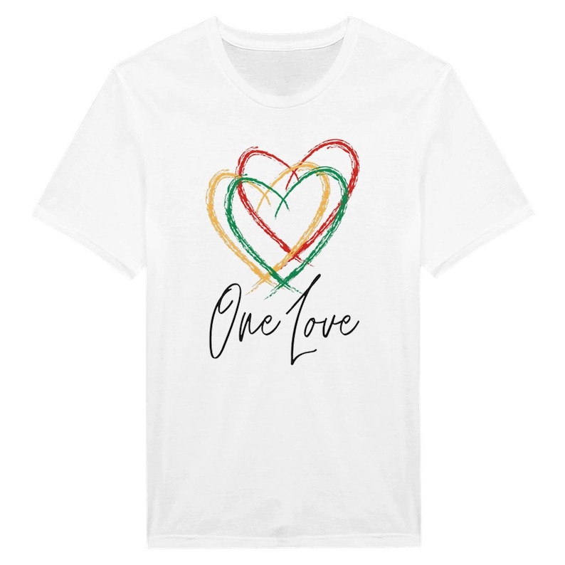 One Love Rasta Bob Marley T-shirt, African Jamaican Tshirt, Red Gold Green Reggae Shirt Gift for Reggae Music Lover Friend Top image 4