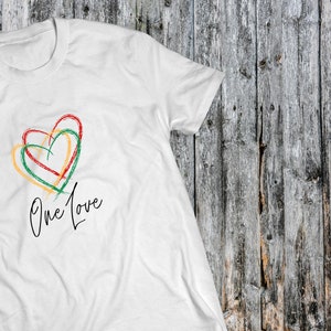 One Love Rasta Bob Marley T-shirt, African Jamaican Tshirt, Red Gold Green Reggae Shirt Gift for Reggae Music Lover Friend Top