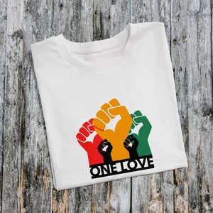 Resistance - One Love Rasta Bob Marley T-shirt, African Jamaican Tshirt, Red Gold Green Reggae Shirt