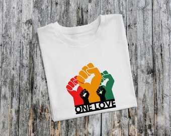 Resistance - One Love Rasta Bob Marley T-shirt, African Jamaican Tshirt, Red Gold Green Reggae Shirt