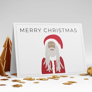 African Jamaican Christmas Cards | Rasta Santa | Santa Locs | Kente Santa Christmas Cards
