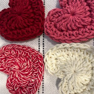 Valentine Heart Appliqués•Set of 12 or 24 Crocheted Hearts for Sewing/Craft projects•Decor•Pocket Hearts•Card Making