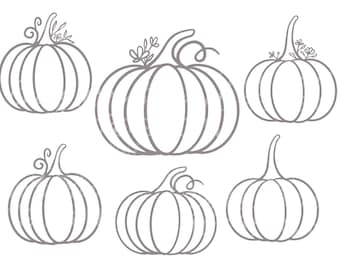 6 Pumpkin SVG Cut File | Hand Drawn Pumpkin SVG for Cricut and Silhouette | Pumpkin Cut File | Thanksgiving SVG for Cricut
