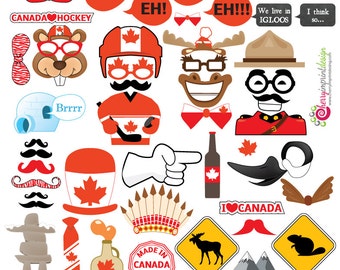 46 Hilarious Canada - Canada Day Photo Booth Props Great for Canadian Themed Parties - INSTANT DOWNLOAD - DIY Printable
