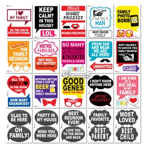 45 Funny Family Reunion Photo Booth Props - Photo Props- INSTANT ...