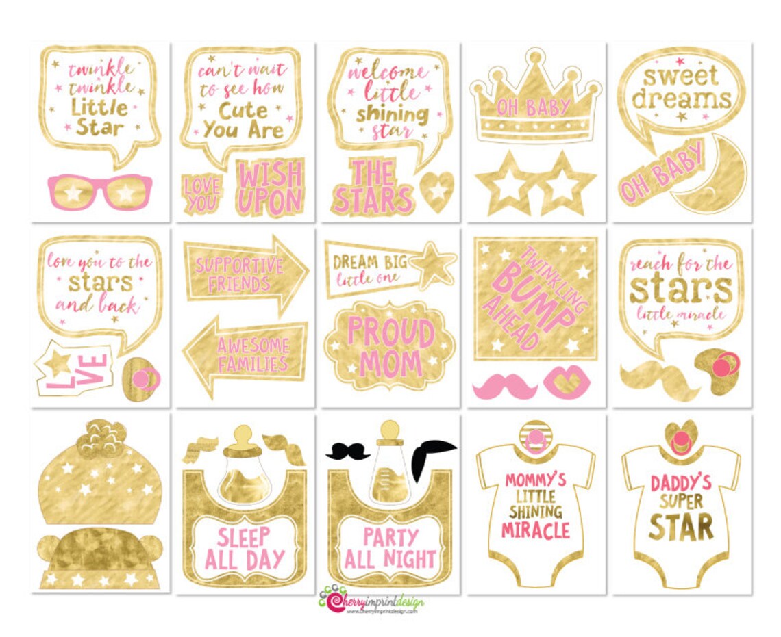 37 Twinkle Twinkle Little Star Baby Shower Photo Booth Props - Etsy