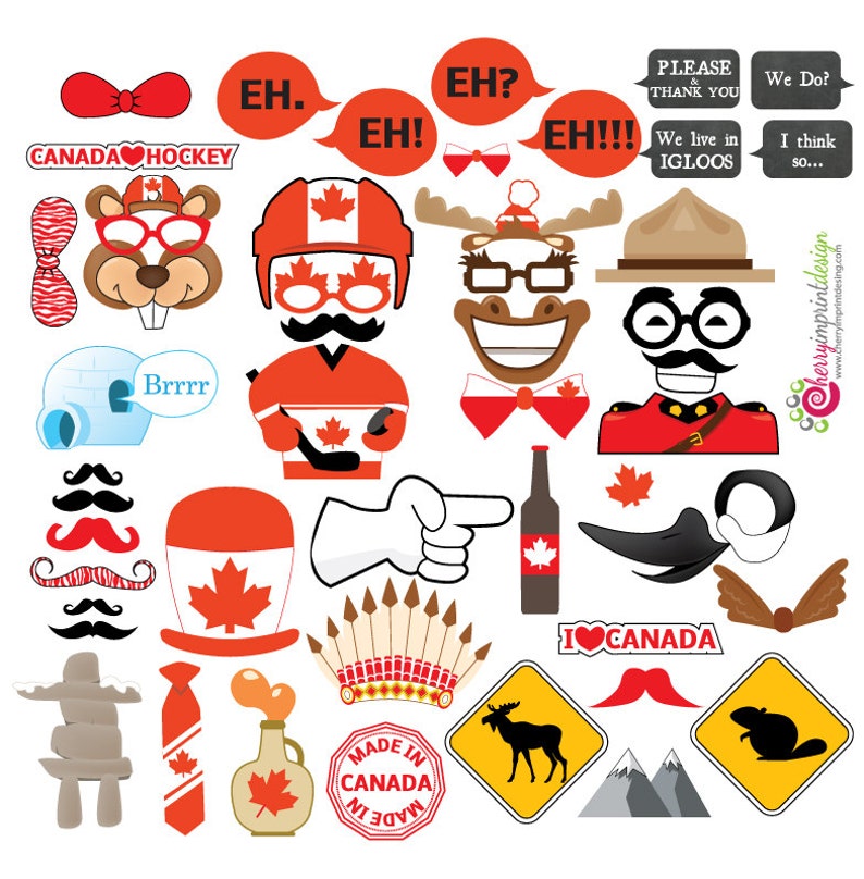 46 Hilarious Canada Canada Day Photo Booth Props Great for Etsy Canada