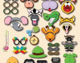 42 Hilarious Safari Themed Photo Booth Props INSTANT DOWNLOAD Printable DIY