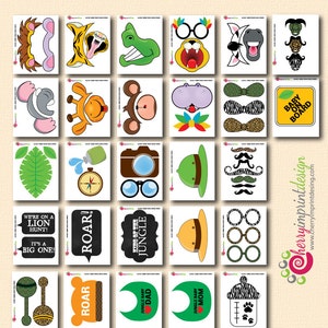 52 Hilarious Safari Baby Shower Themed Photo Booth Props INSTANT DOWNLOAD Printable DIY image 2