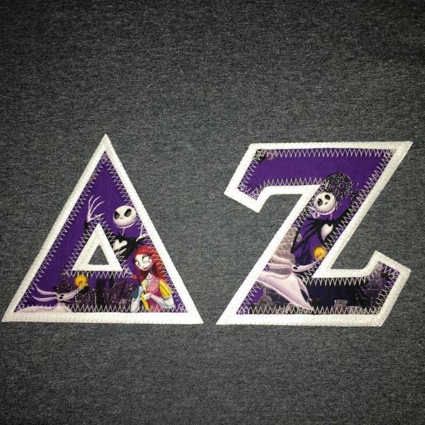 Nightmare Halloween Greek Lettered Stitched Shirt Fraternity Sorority Made to order