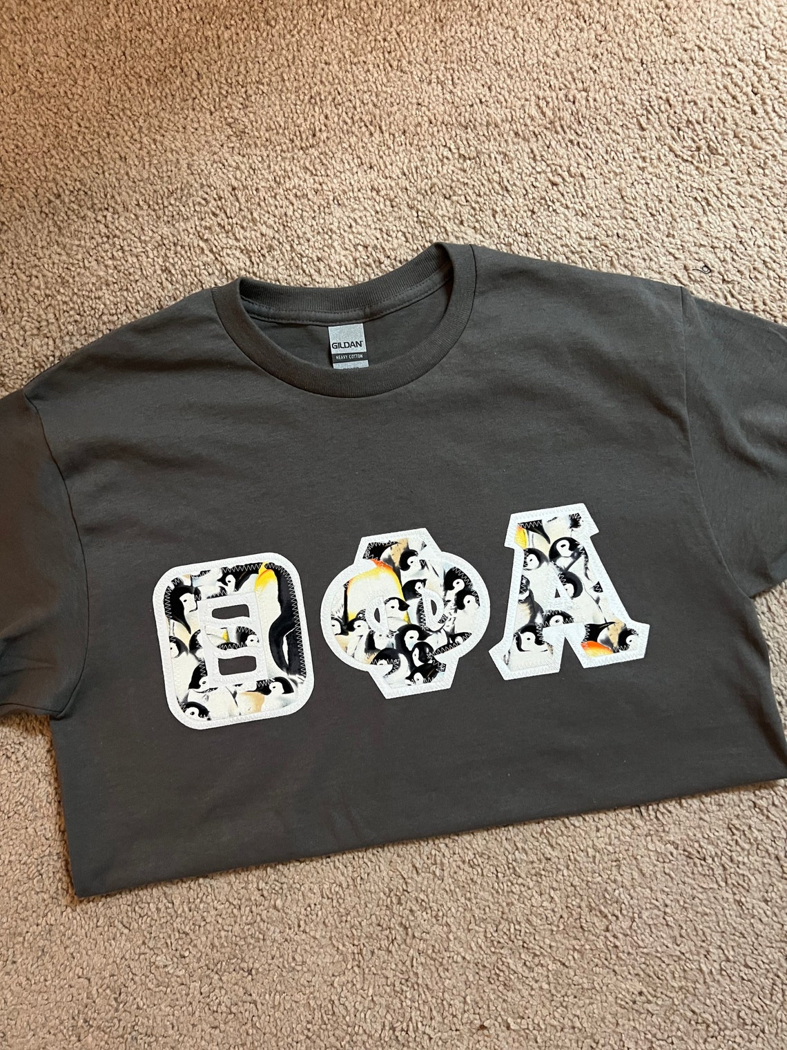 Penguin Greek Lettered Stitched Shirt Fraternity Sorority Made - Etsy