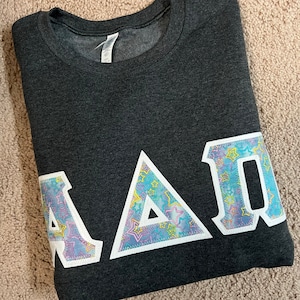 NEW Pastel Stars Celestial Greek Lettered Stitched Shirt Fraternity Sorority Made to order