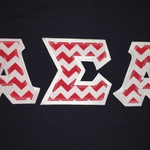 SALE Red Chevron Greek Lettered Stitched Shirt Fraternity Sorority Made to order