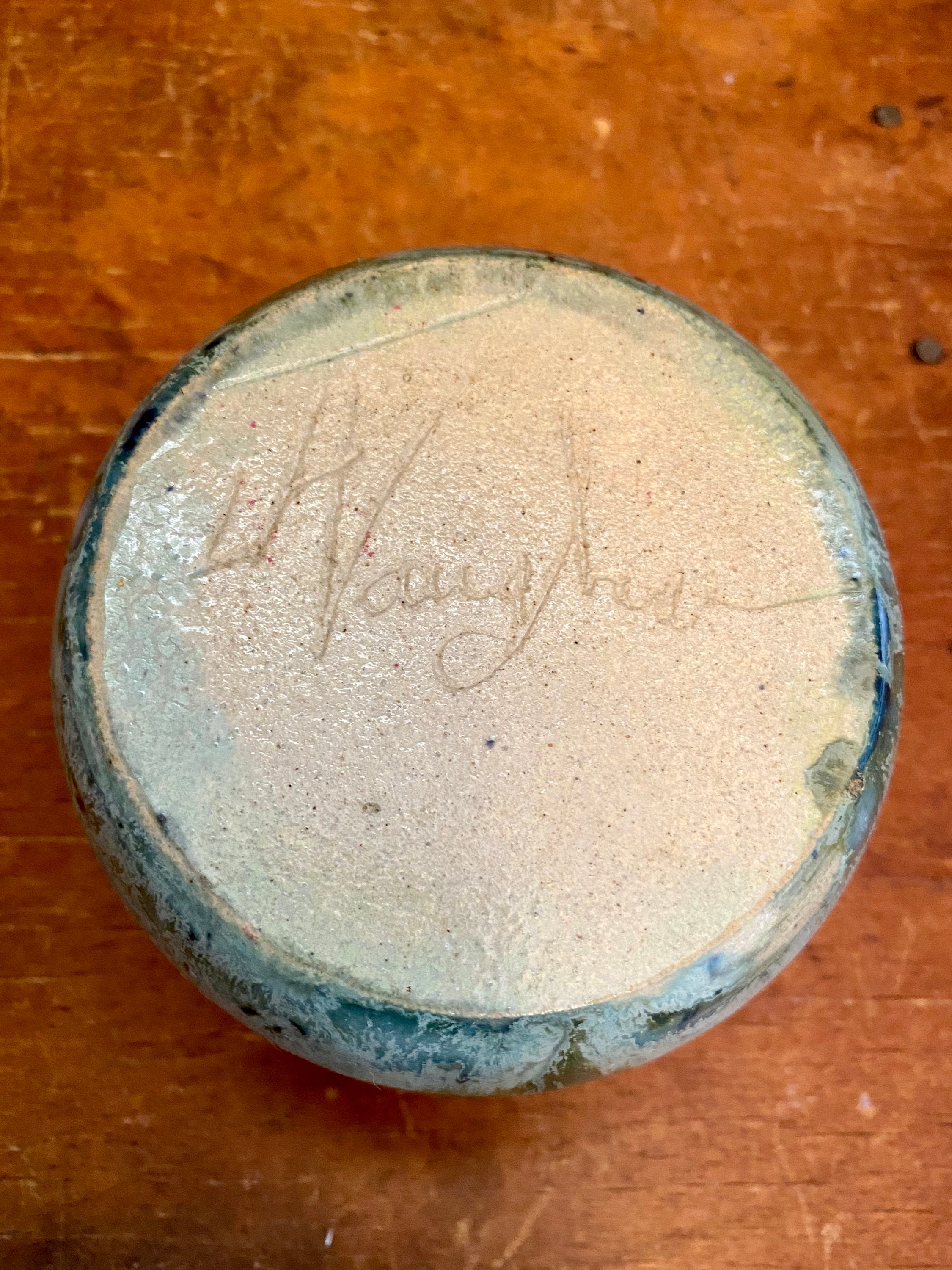 Vintage Hand Thrown Studio Pottery Flower Frog Bud Vase Artist Signed ...