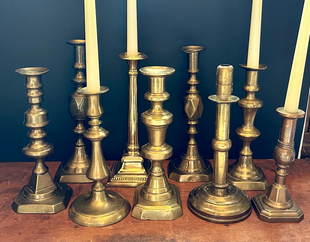 Vintage Solid Brass Candlesticks Larger Sizes SOLD SEPARATELY Mix