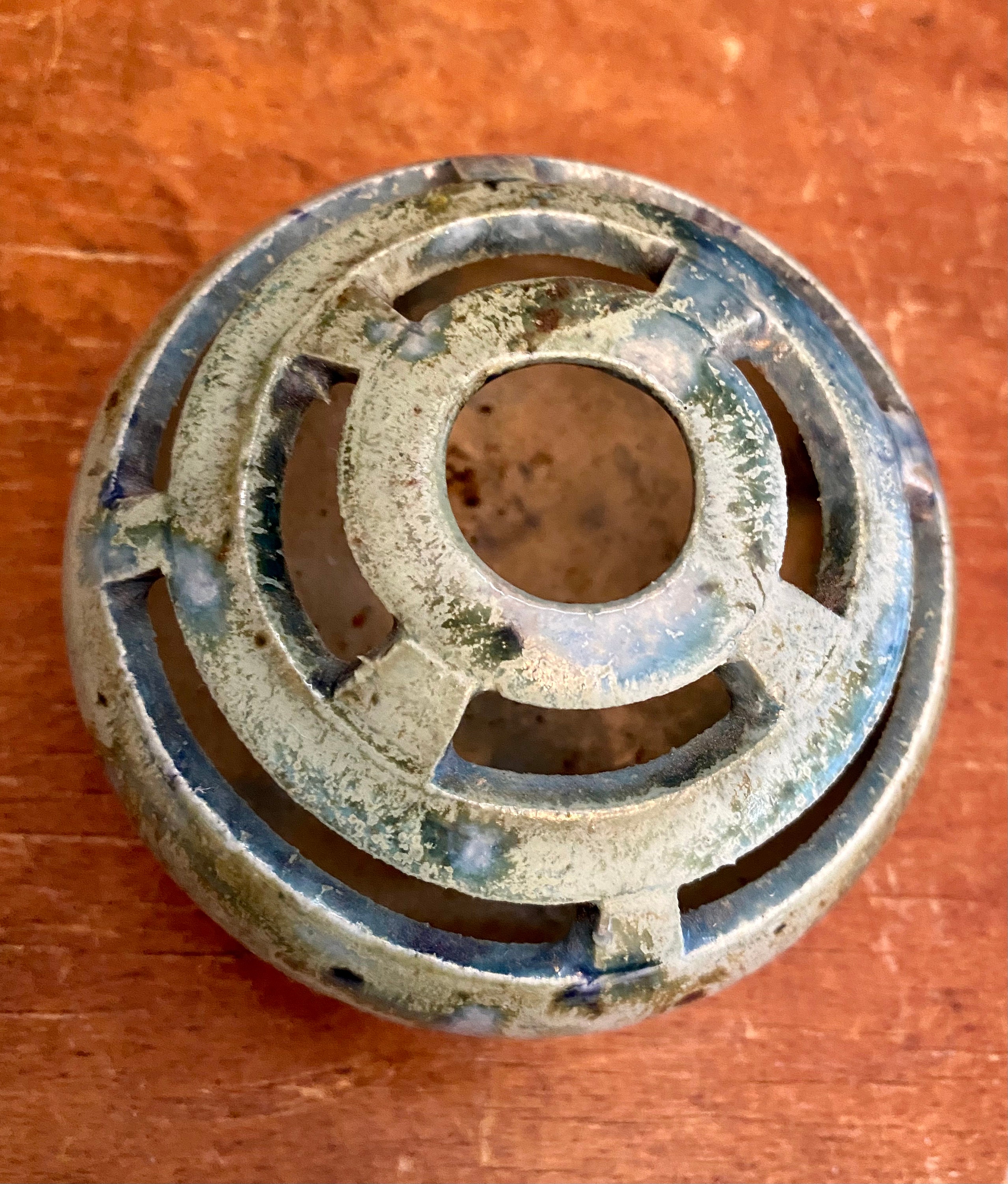 Vintage Hand Thrown Studio Pottery Flower Frog Bud Vase Artist Signed ...