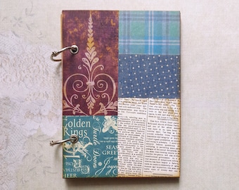 Colorful patchwork notebook journal scrapbook.