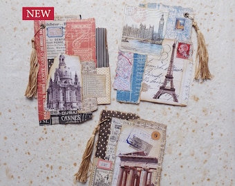 Vintage Style Travel Scrapbook Bookmarks, Set of 3