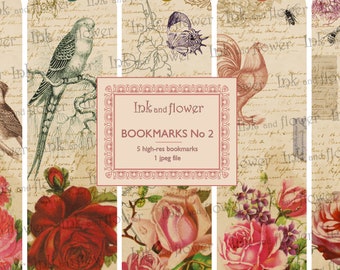 Roses Bookmarks, Digital Collage No 2 (Digital Download)