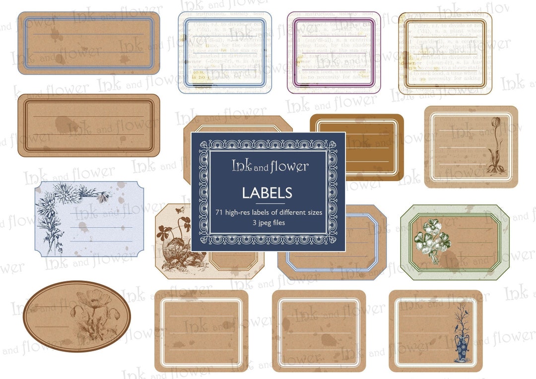 Labels Download Labels. Instant Download, Digital File of 71 Labels of Different Sizes ...