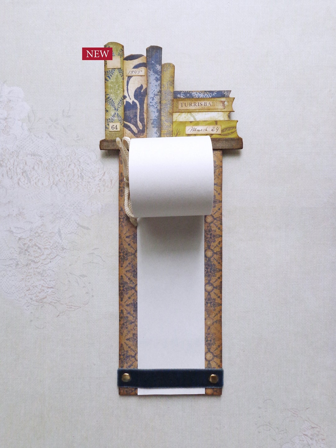 Hanging Notepad With Bookshelf Decoration. Home, Office Wall Decor