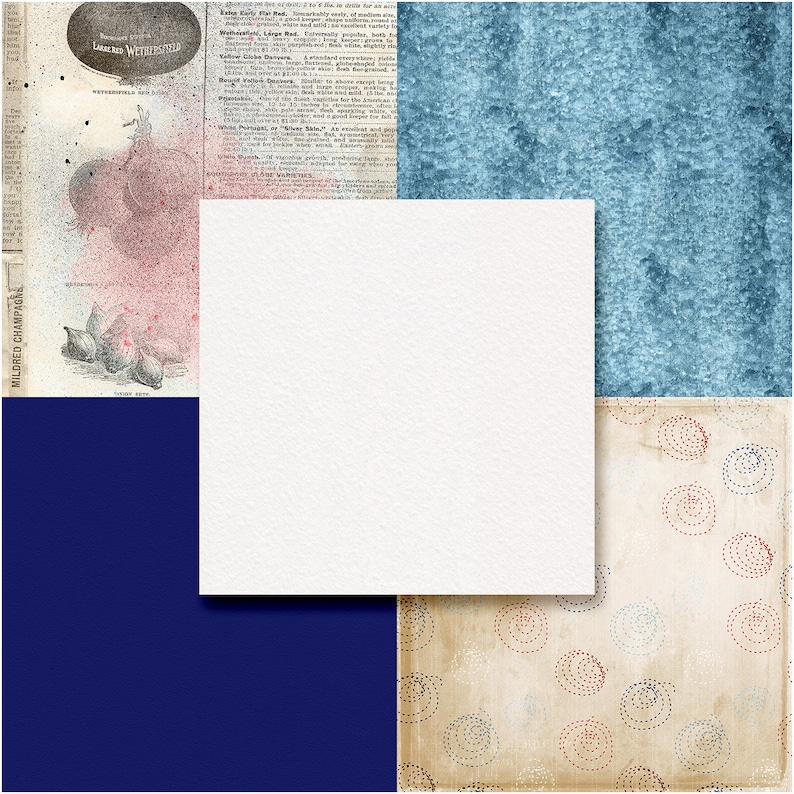 July 2019 Mix n Match Just The Papers Pack Digital Scrapbooking 4th of July Paper