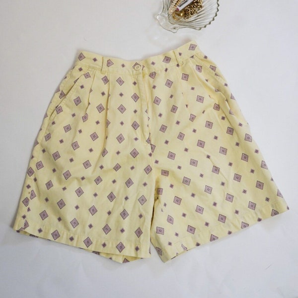 Vintage Diamond Printed Shorts